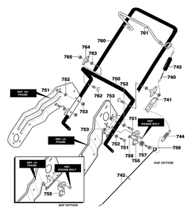 Handle Assembly Diagram and Parts List for 620301X4NA 2002 Briggs and Stratton Snow Blower